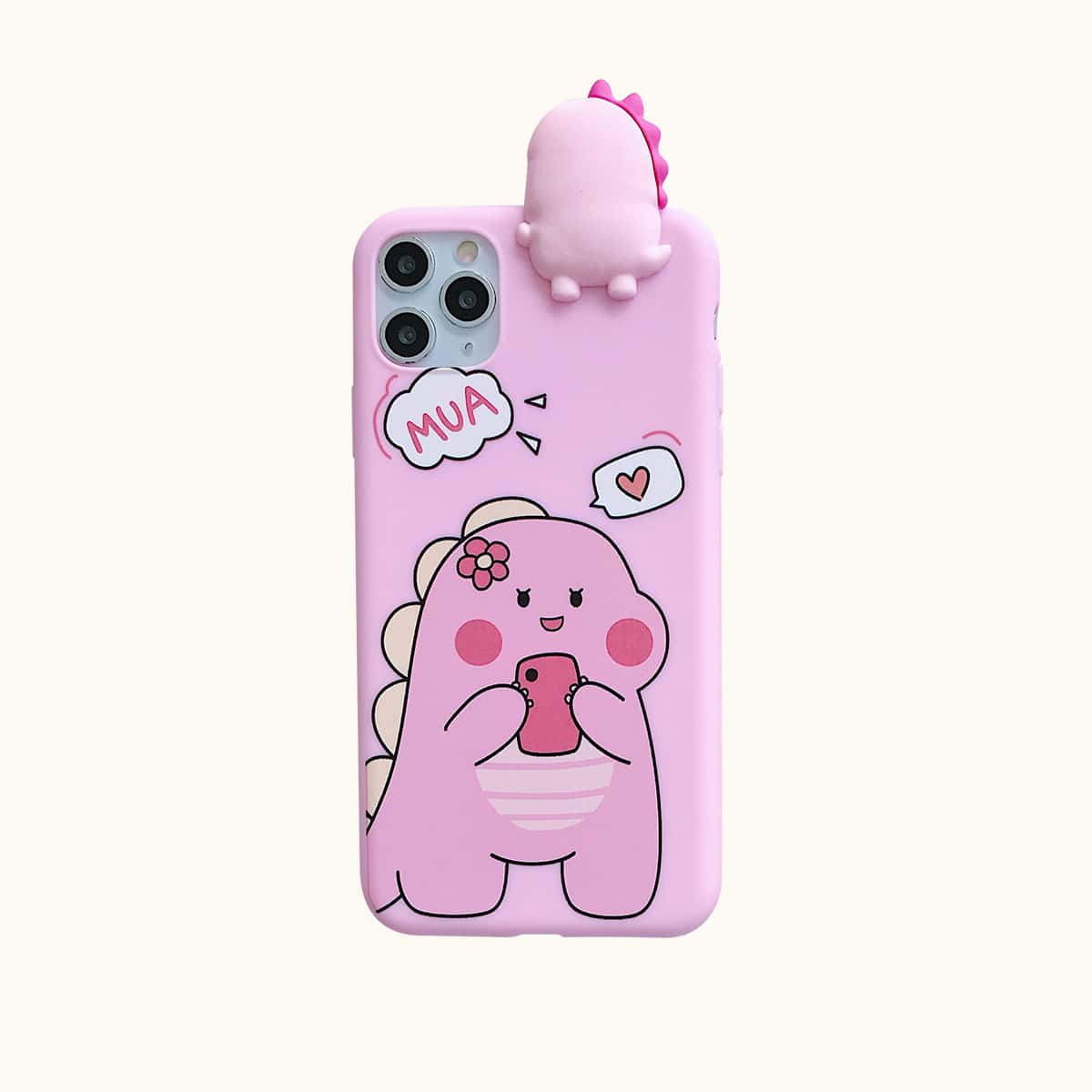 

Cartoon Dinosaur Pattern Phone Case, Pink