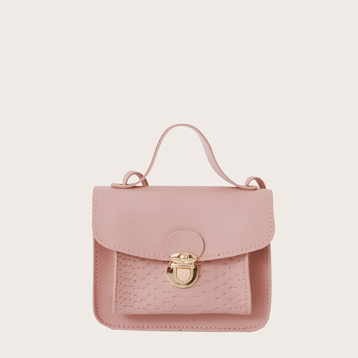

Push Lock Satchel Bag, Pink