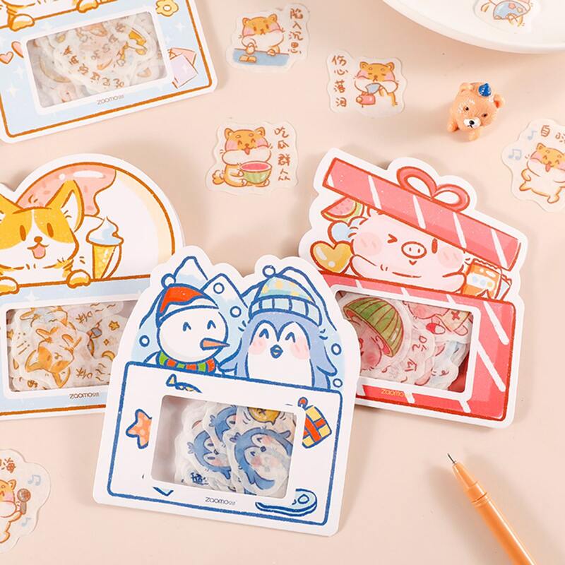 

40pcs Random Cartoon Animal Sticker, Multicolor