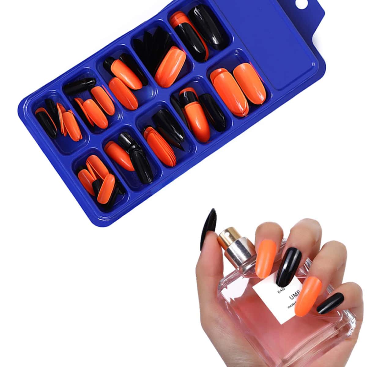 

100pcs Solid Fake Nail, Multicolor