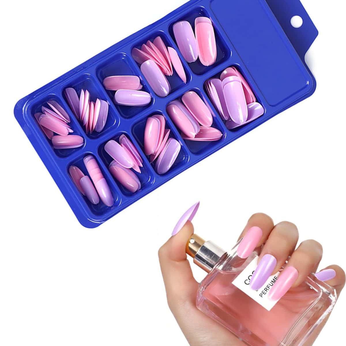 

100pcs Solid Fake Nail, Multicolor