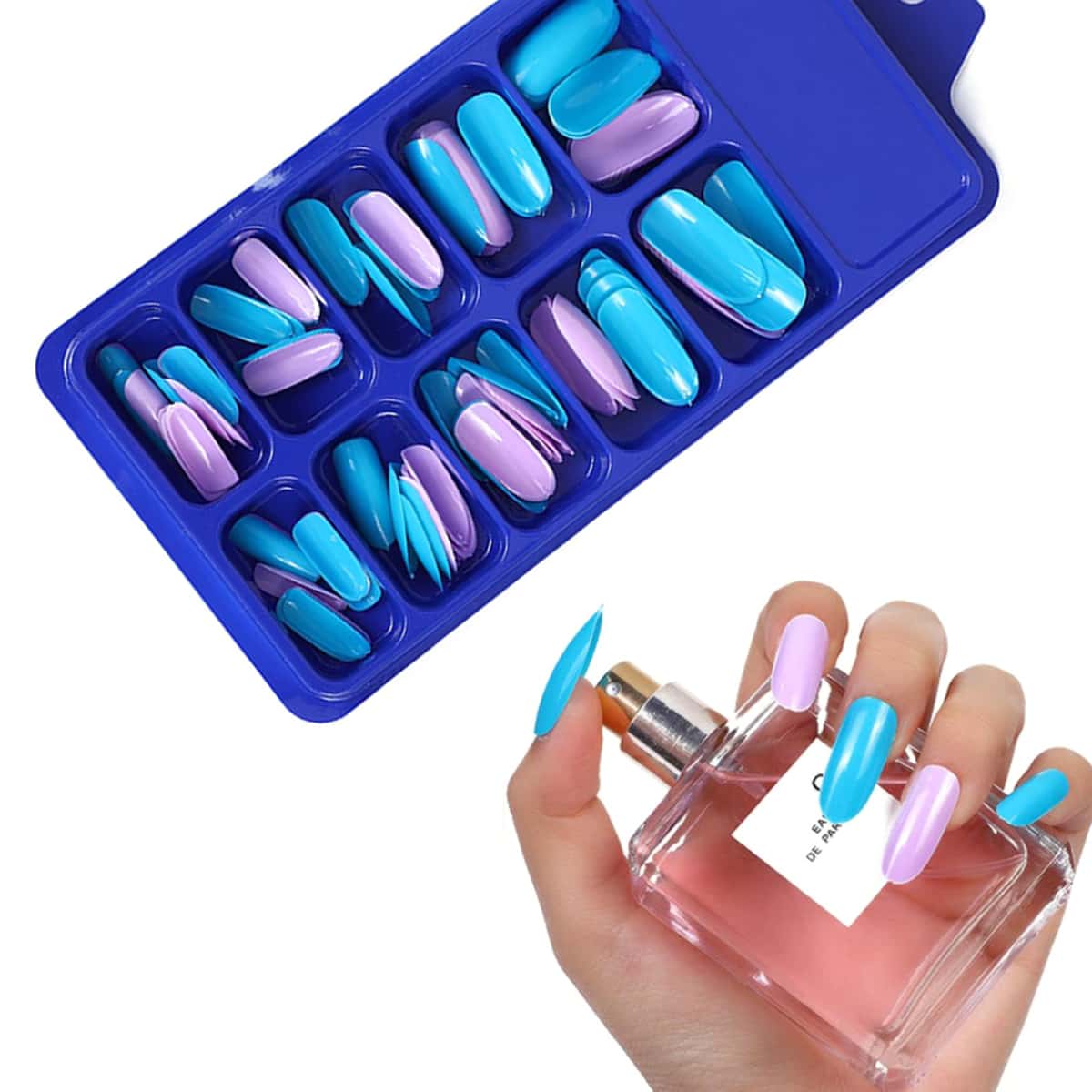 

100pcs Solid Fake Nail, Multicolor