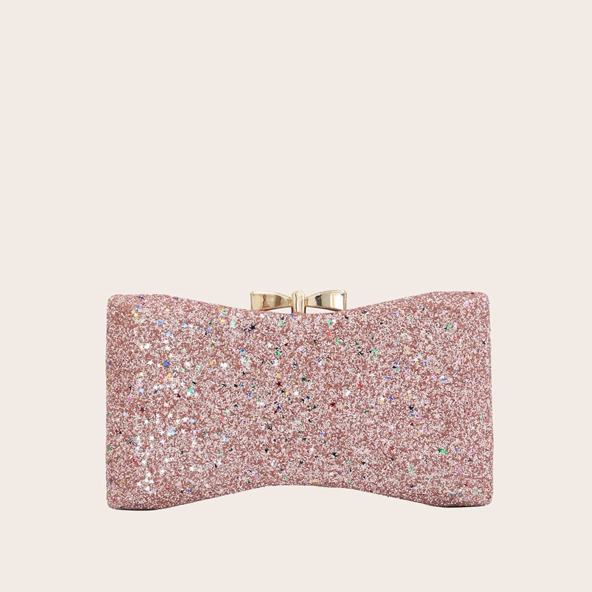 

Allover Glitter Decor Chain Clutch Bag, Pink