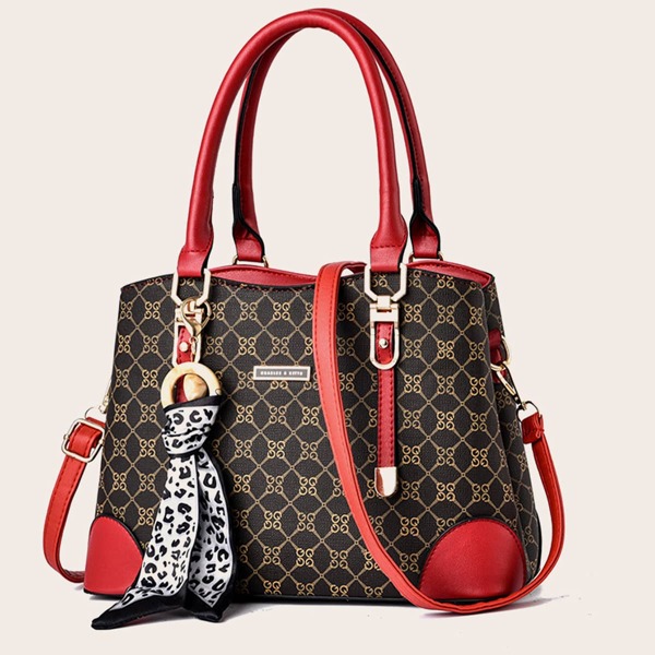 

Twilly Scarf Decor Quilted Tote Bag, Multicolor