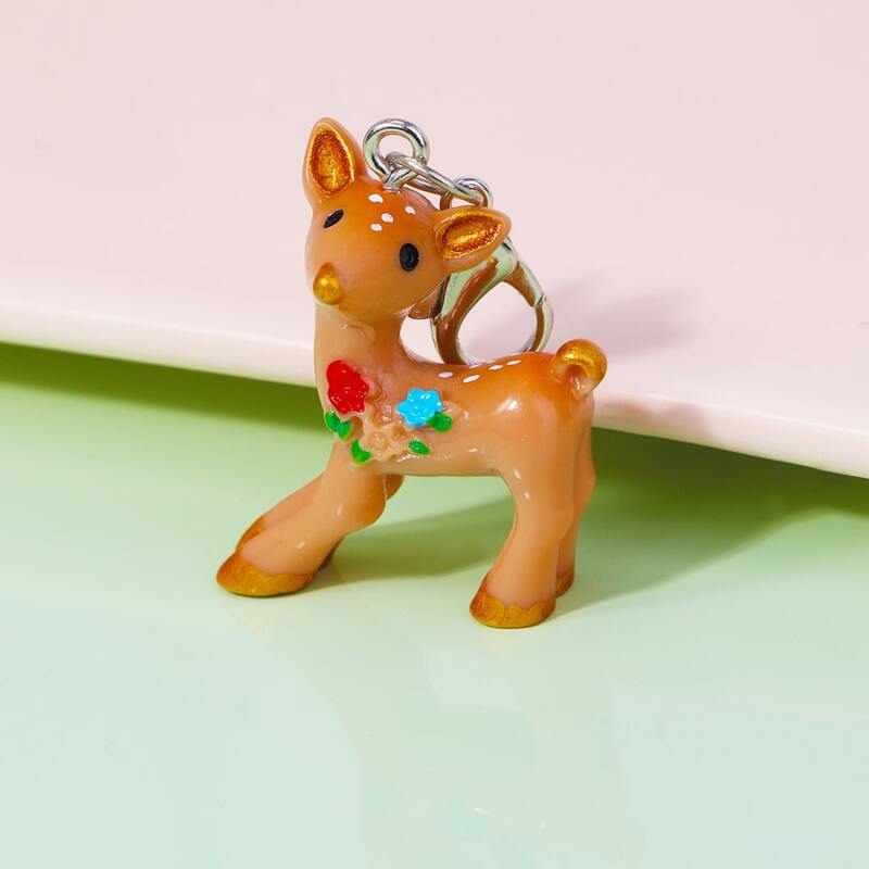 

Cartoon Deer Keychain, Multicolor