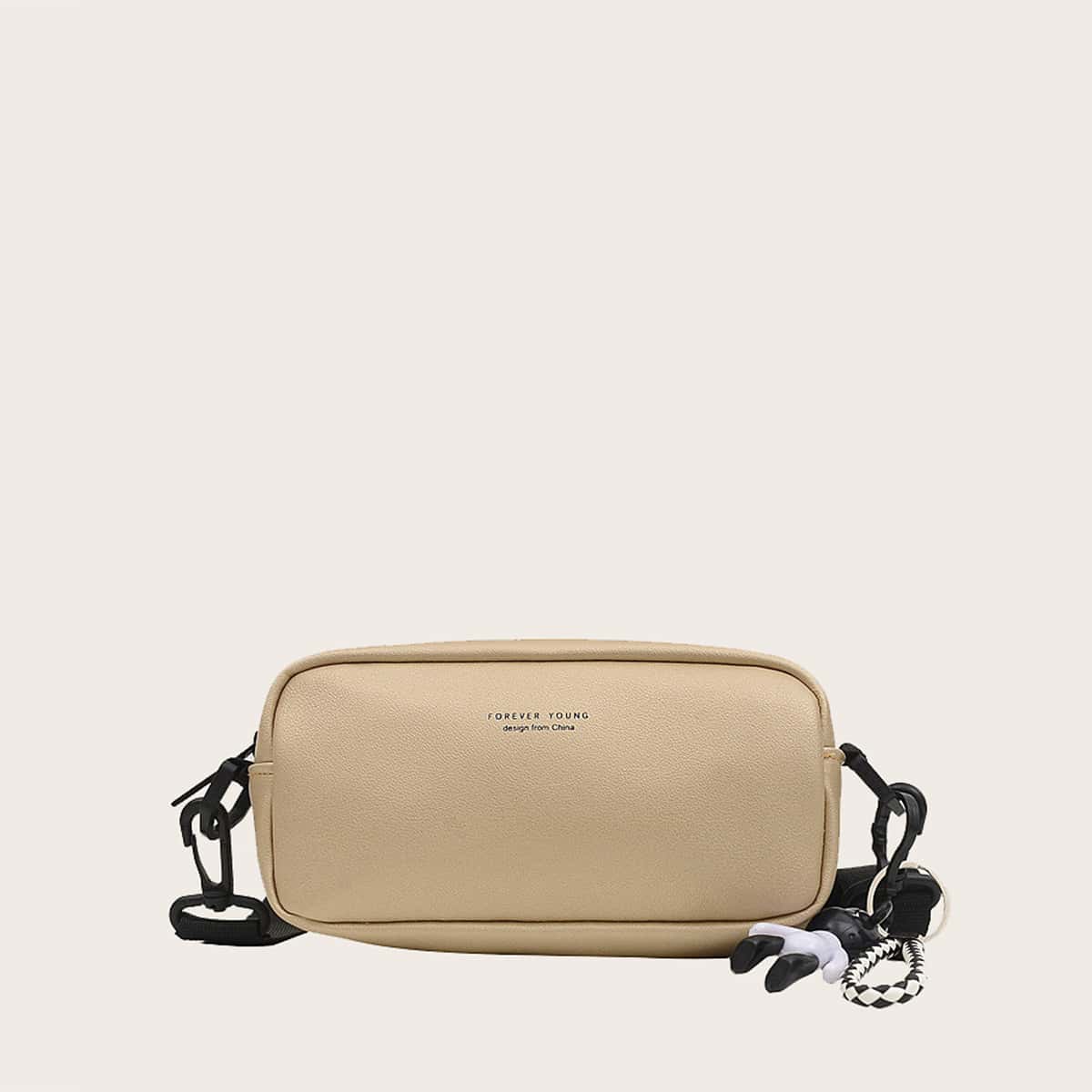 

Letter Graphic Crossbody Bag, Khaki