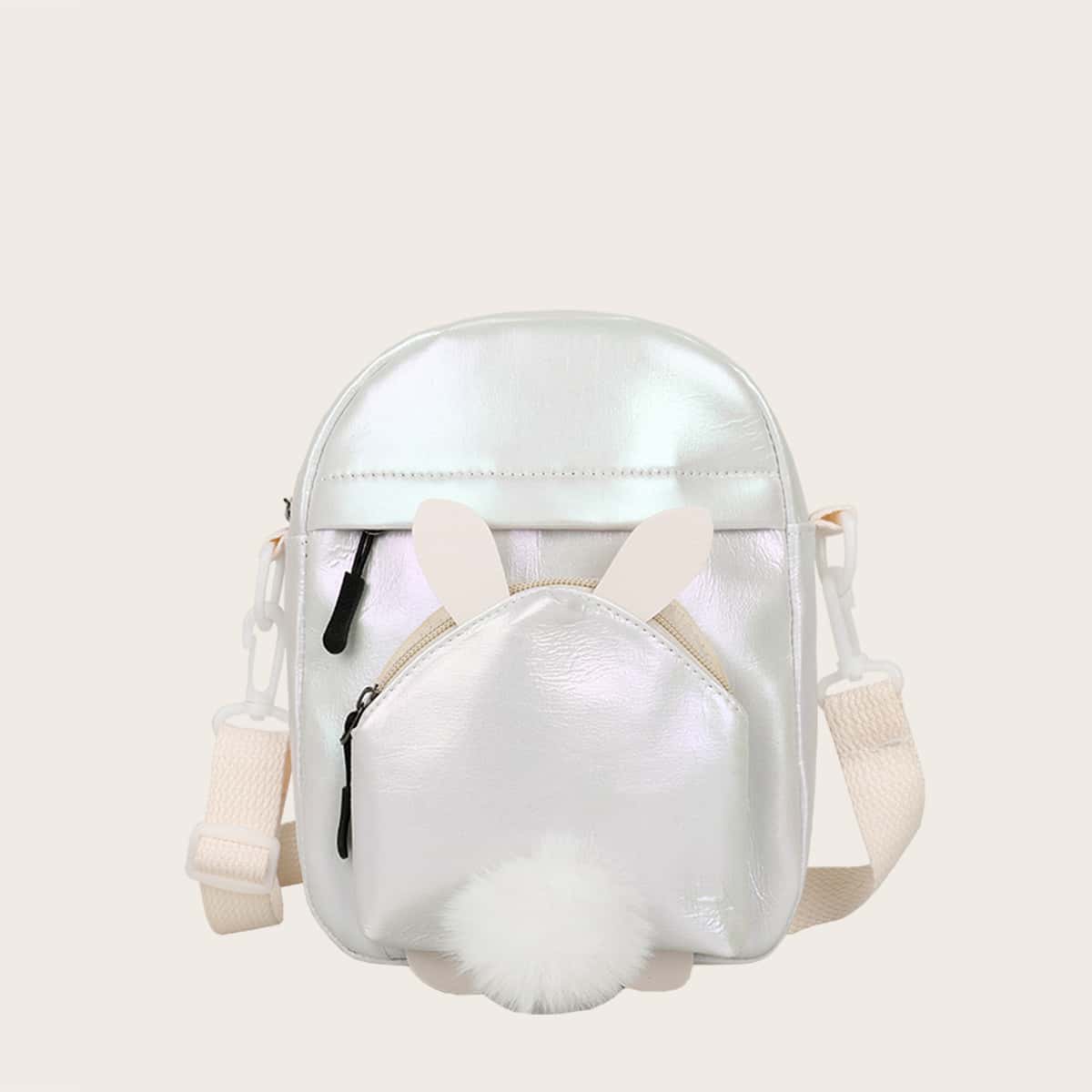 

Cartoon Design Crossbody Bag, White