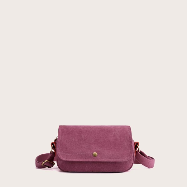 

Flap Canvas Crossbody Bag, Rusty rose