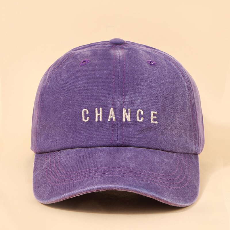 

Guys Letter Embroidery Denim Baseball Cap, Purple