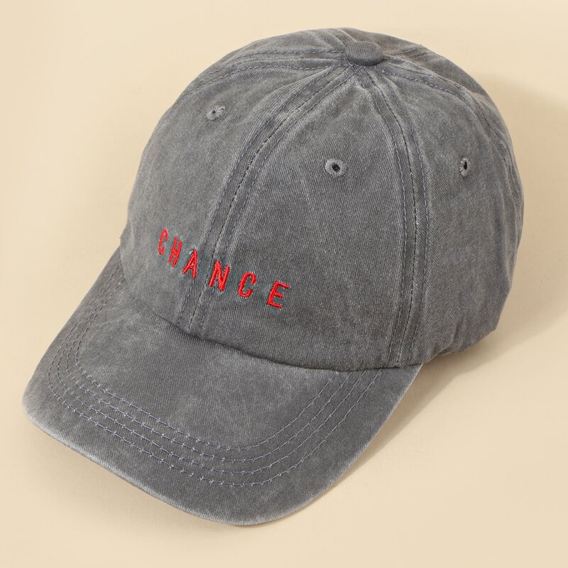 

Guys Letter Embroidery Denim Baseball Cap, Grey