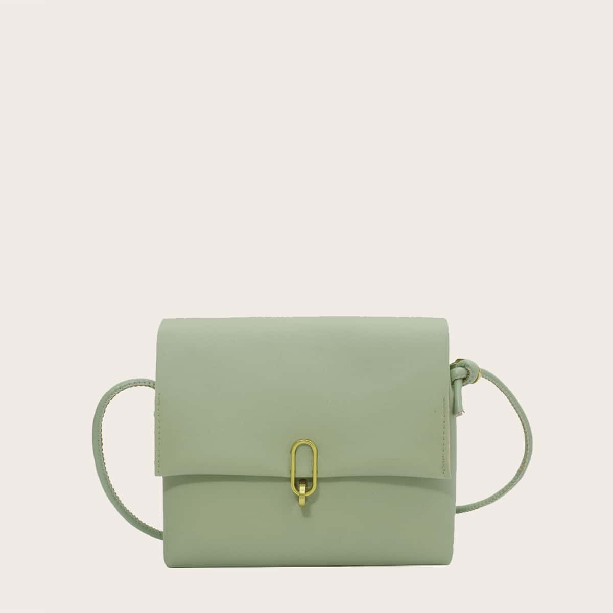 

Metal Lock Square Bag, Green