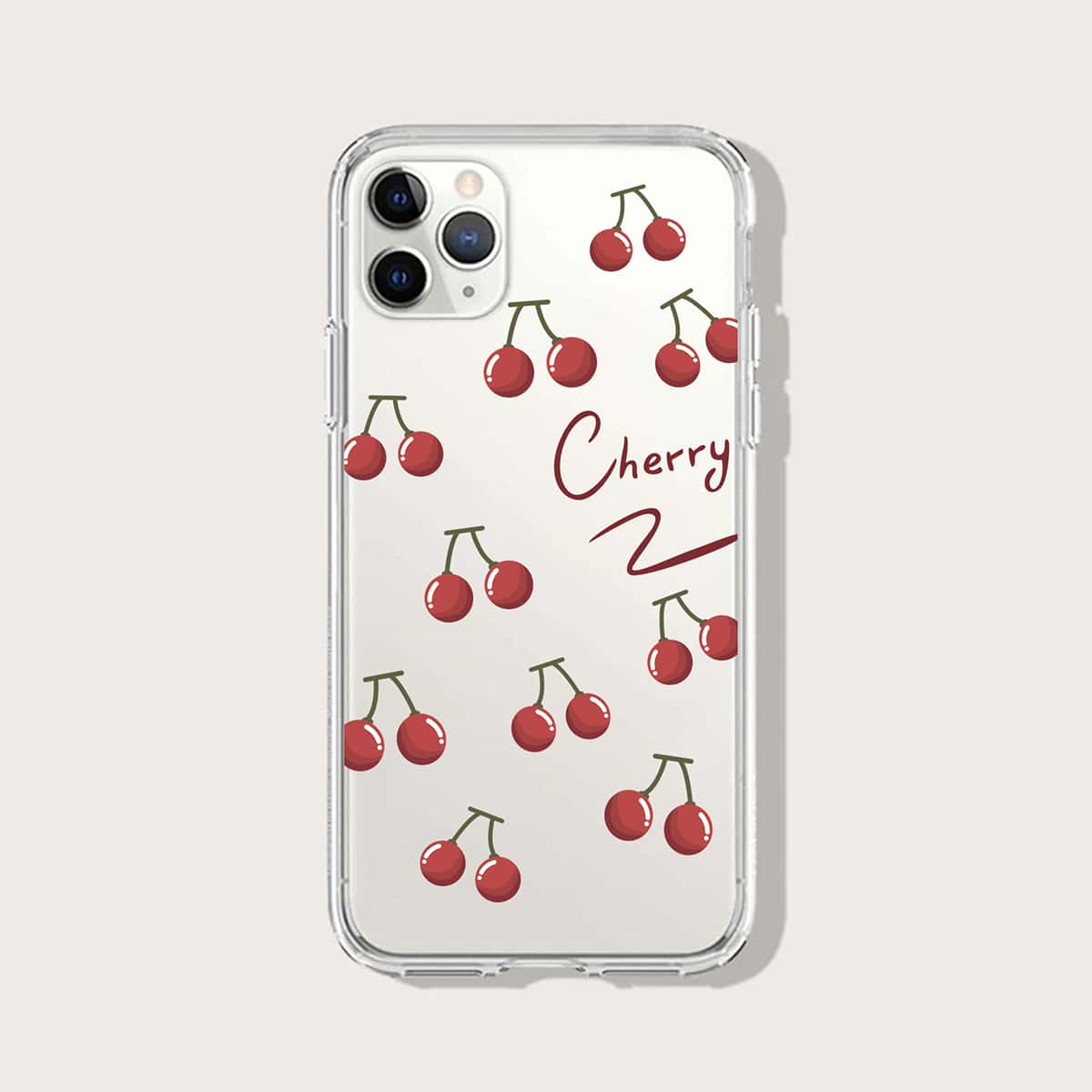 

Cherry Print Phone Case, Clear
