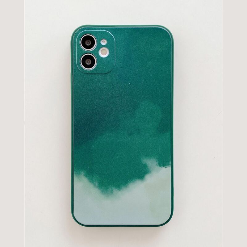 

Gradient Watercolor Pattern Phone Case, Green