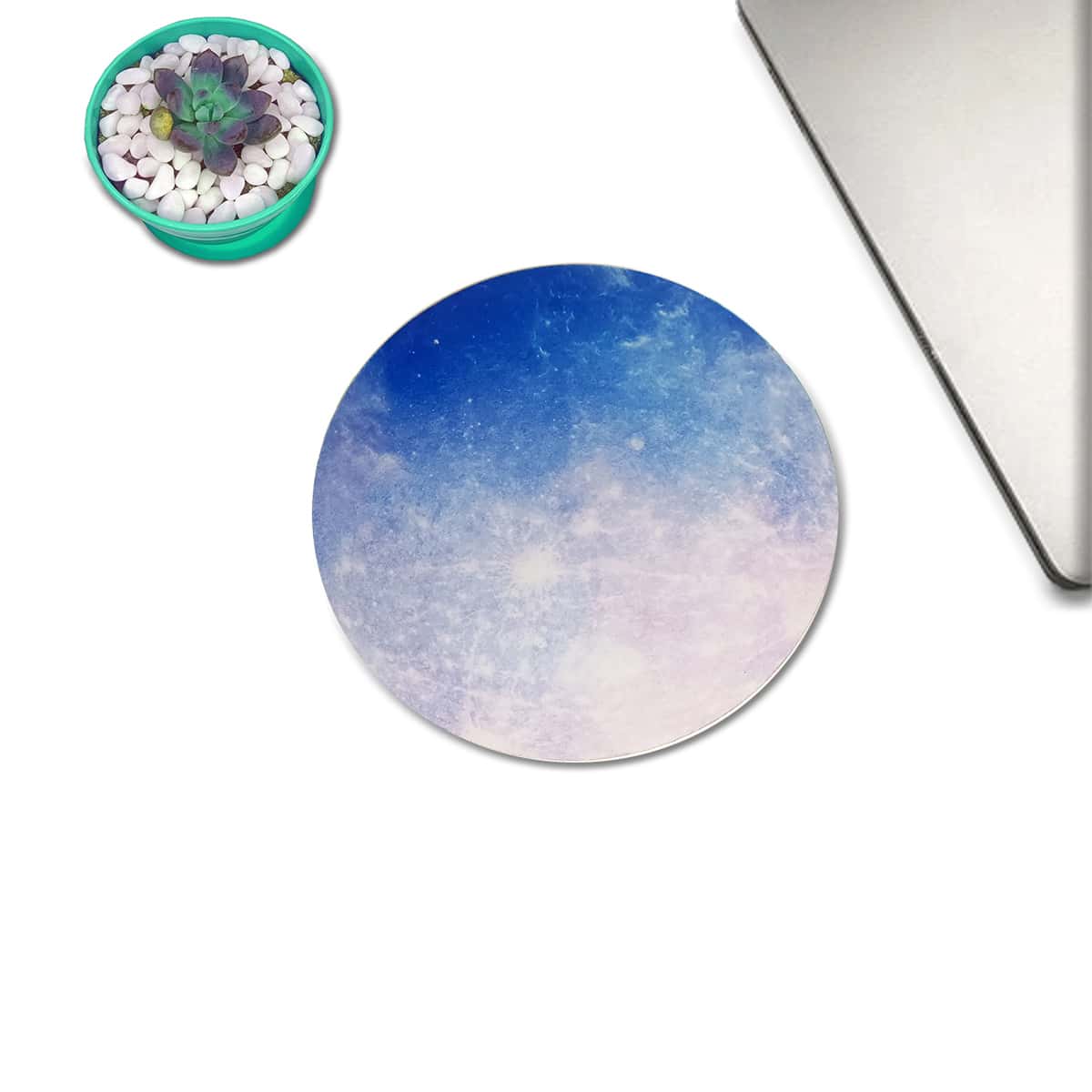 

Sky Pattern Round Mouse Pad, Blue and white