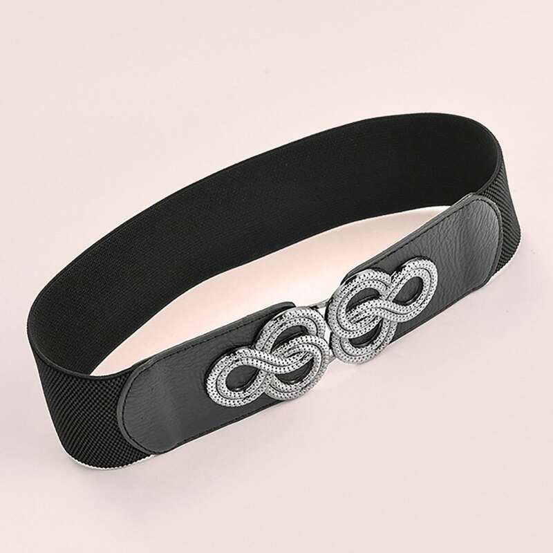 

Solid Elastic Wide Belt, Silver