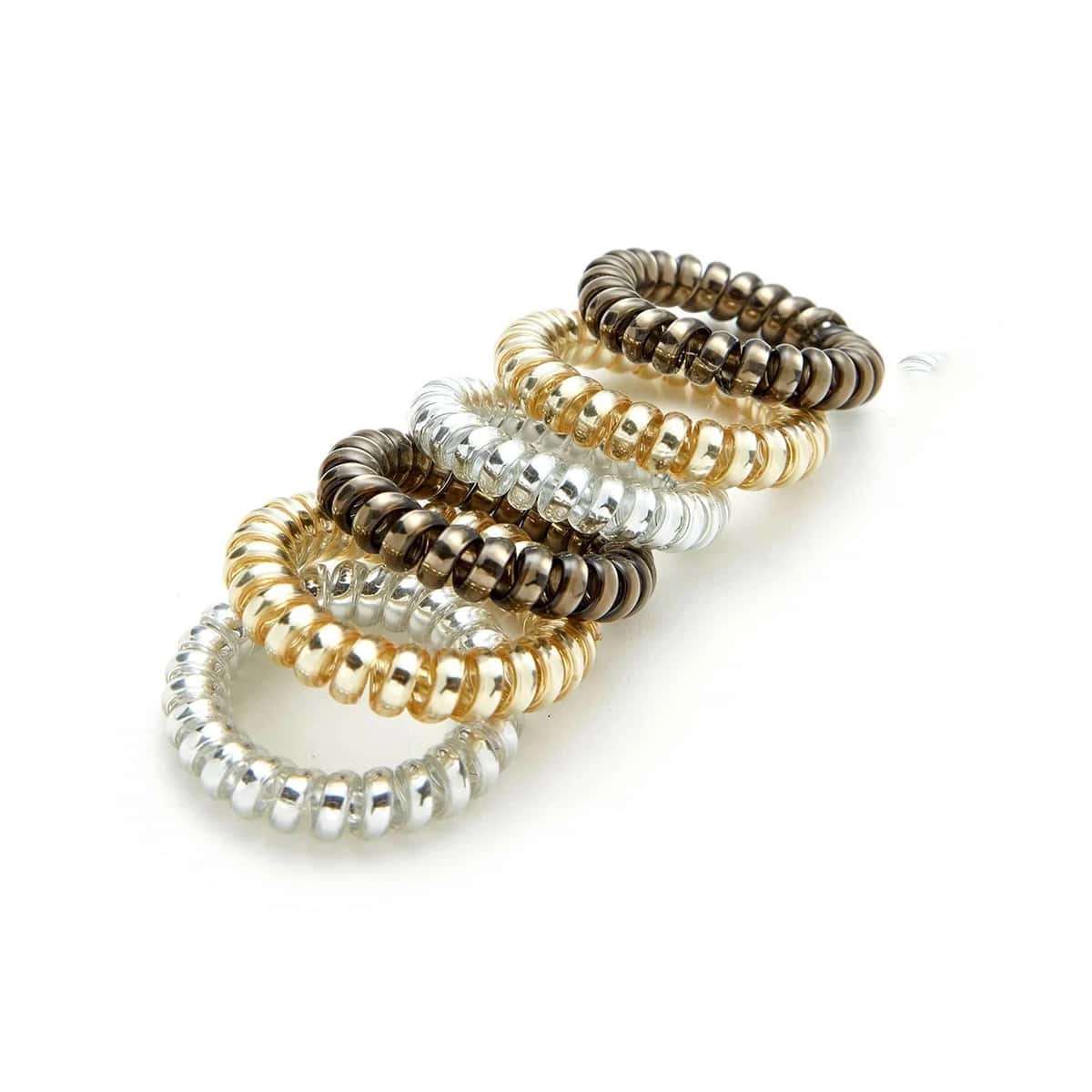 

6pcs Random Metallic Coil Hair Tie, Multicolor