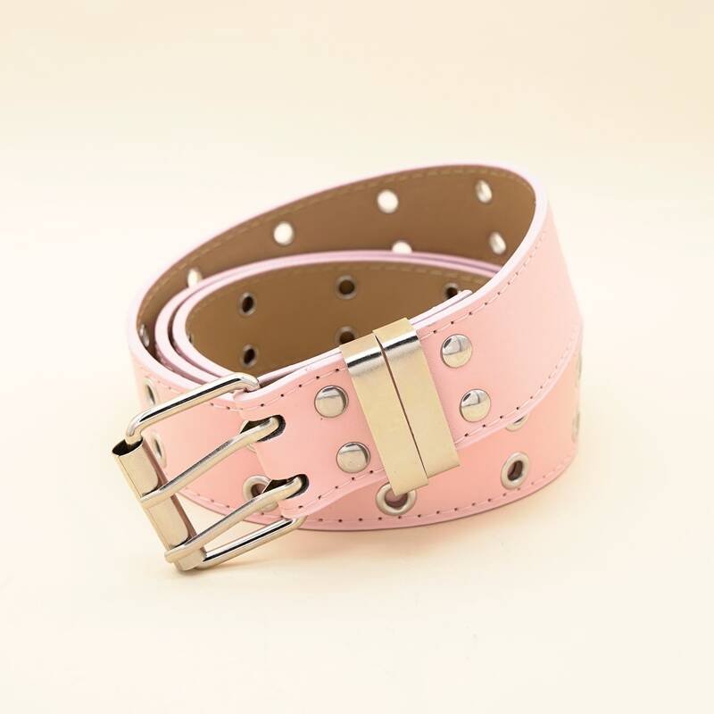 

Grommet Buckle Belt, Pink