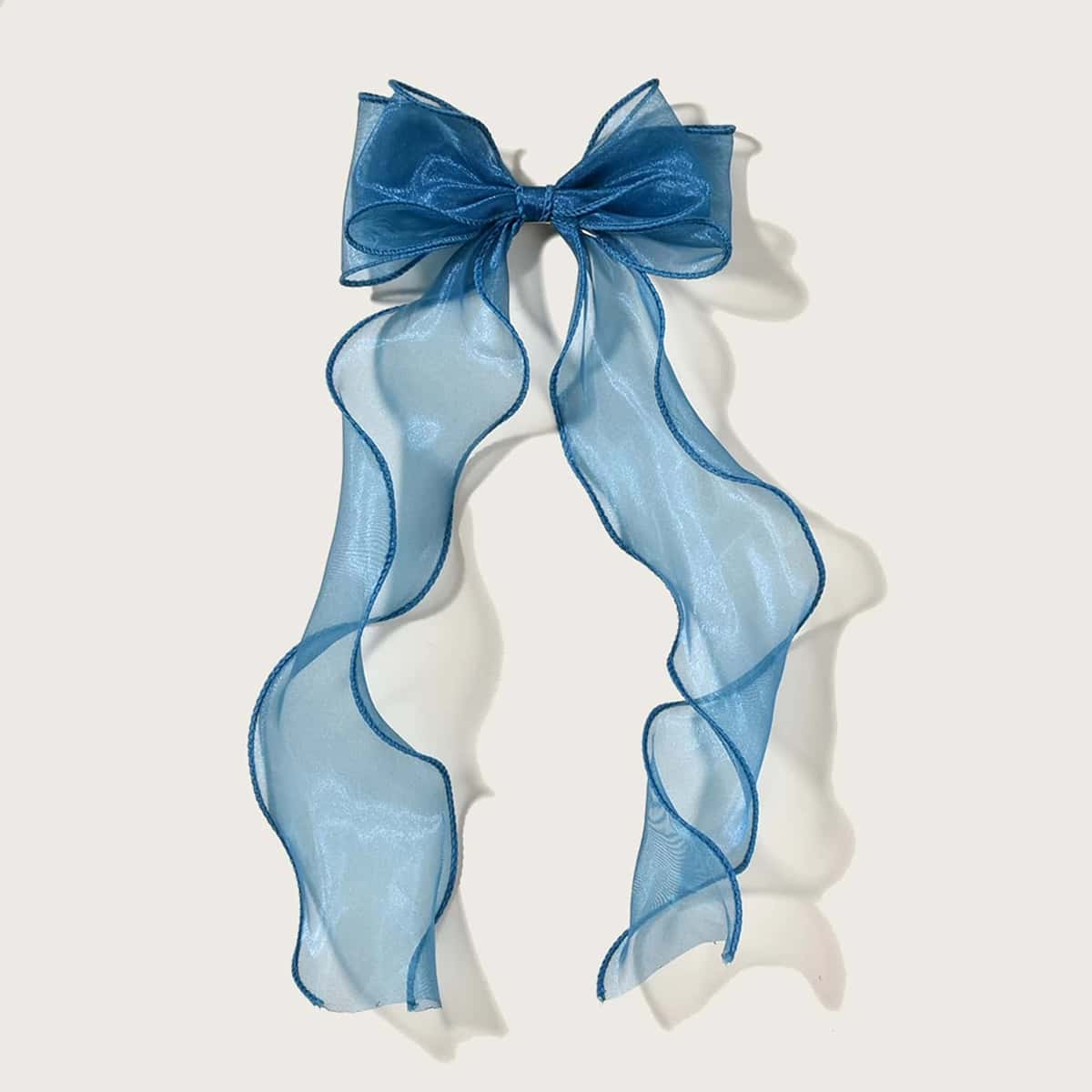 

1pc Mesh Bow Hair Clip, Navy blue