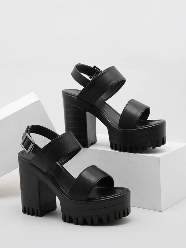 shein black platform sandals