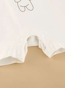 Rompers Em bé Nút Hoạt hình - Màu be - Xem 4