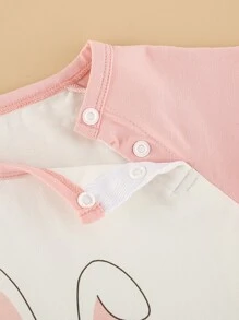 Rompers Em bé Nút Hoạt hình - Màu be - Xem 5