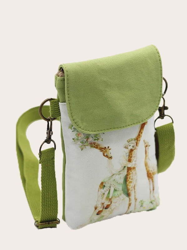 Figure & Animal Graphic Flap Crossbody Bag SHEIN USA