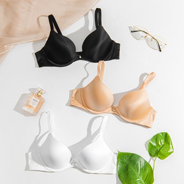 

1pc Push Up Underwire Bra, Black