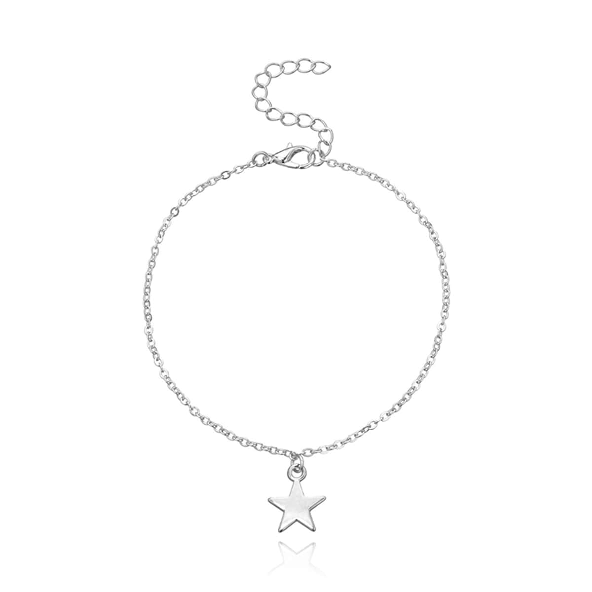 

Star Pendant Chain Anklet, Silver