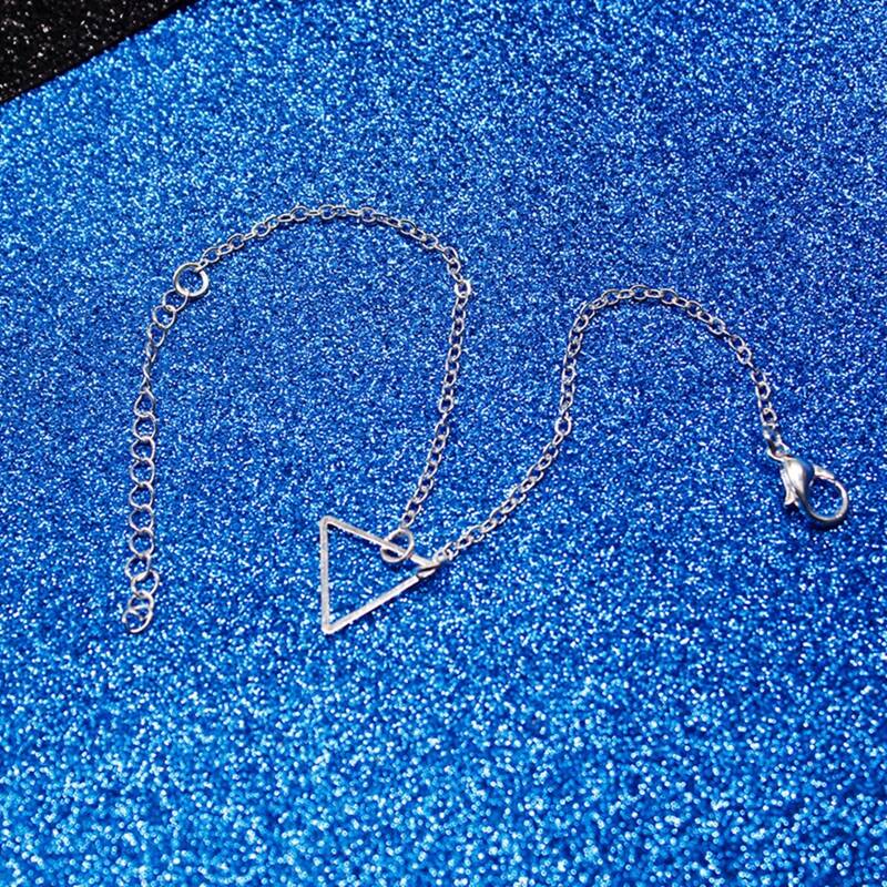 

Triangle Decor Chain Anklet, Silver