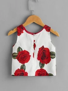 小女童印花背心上衣和蝴蝶結半身裙 - 彩色 - 查看 2