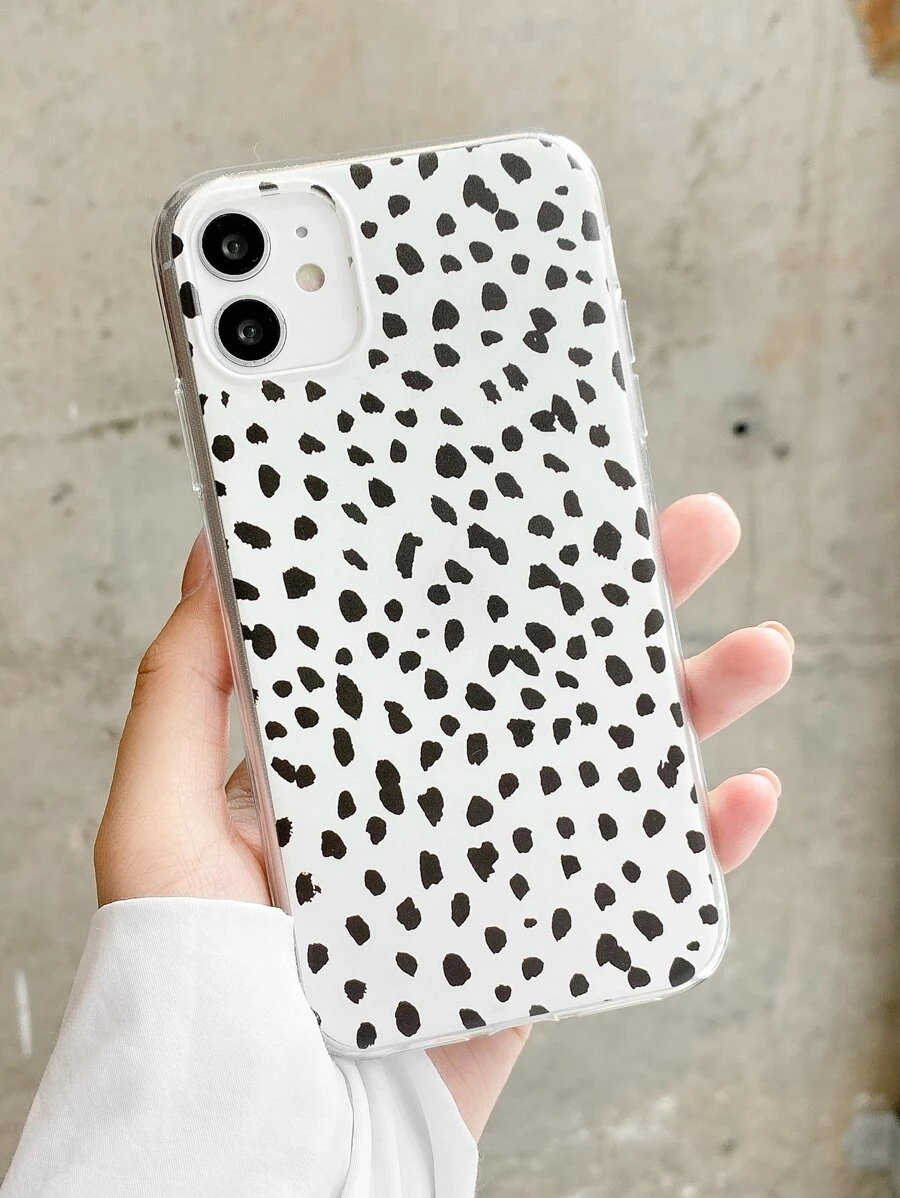 1pc Graphic Case Compatible With iPhone - Black and White - View 1