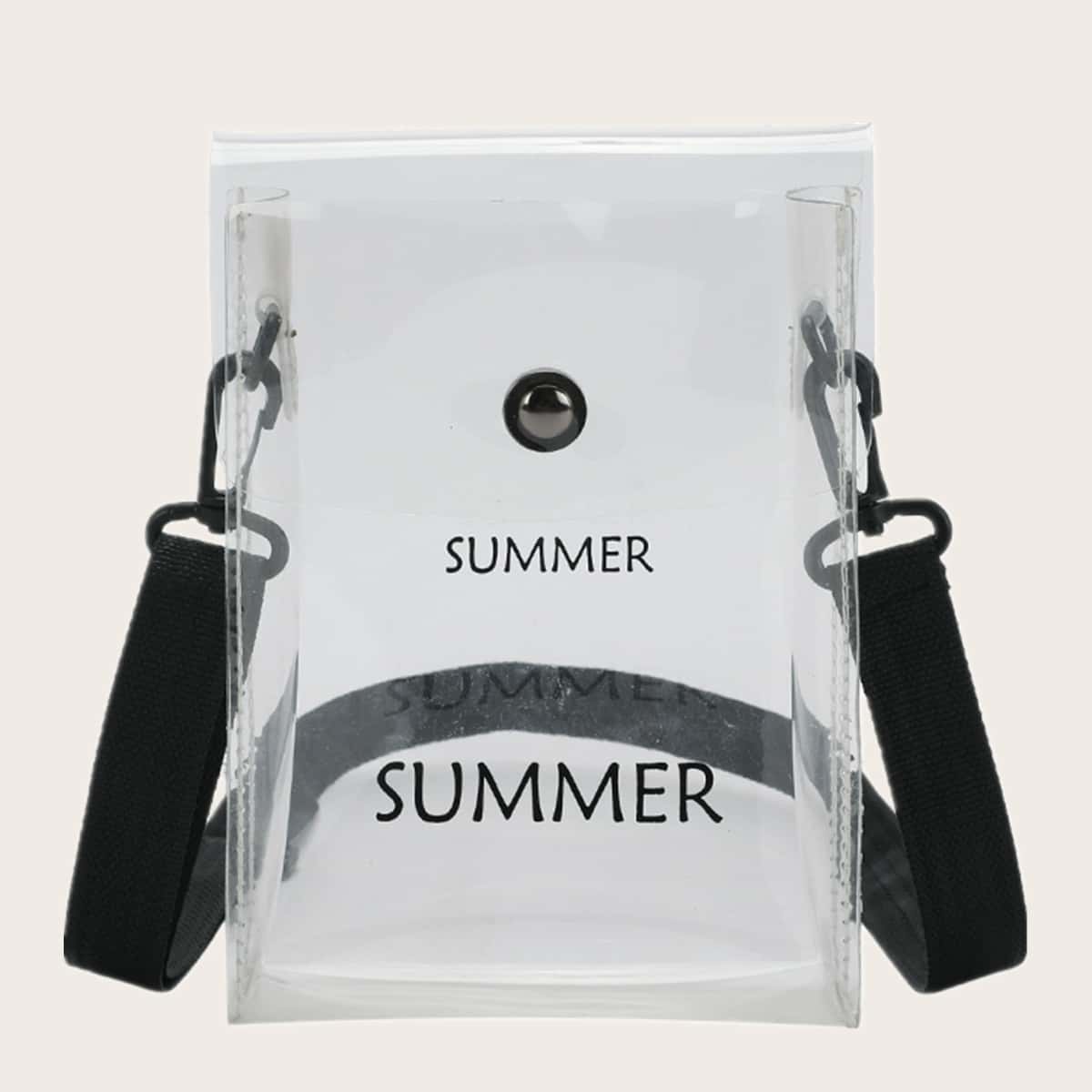 

Clear Letter Graphic Crossbody Bag