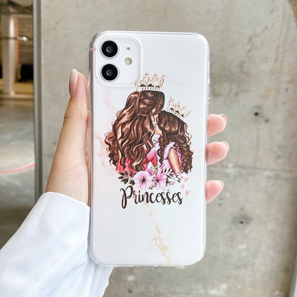 

Чехол для iPhone с принтом "принцесса, Многоцветный