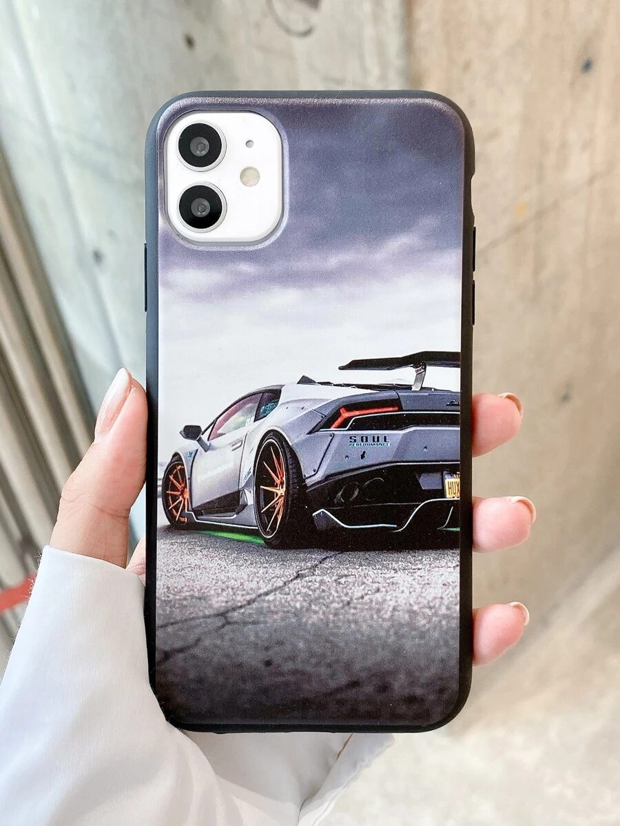 1入組汽車圖案iphone手機殼 - 彩色 - 查看 1