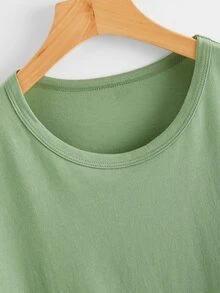 SHEIN LUNE Camiseta con estampado de ECG y vino - Verde Oliva - Ver 3