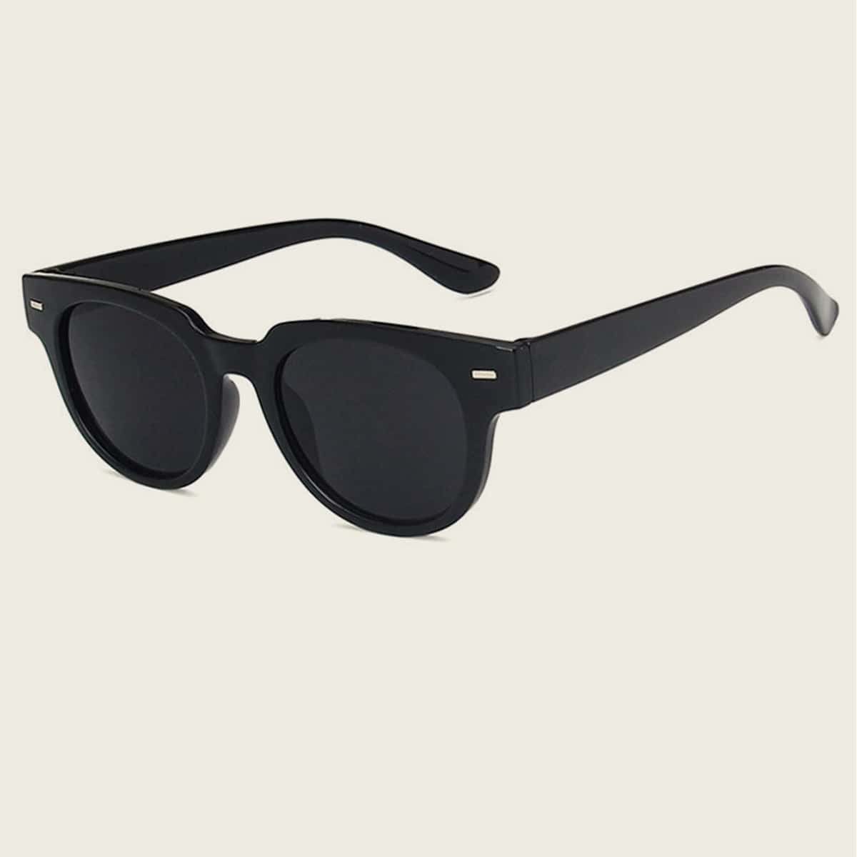 

Guys Round Frame Sunglasses, Black