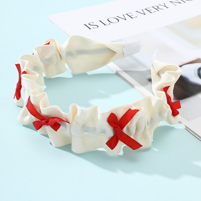 

1pc Bow Ruched Headband, White