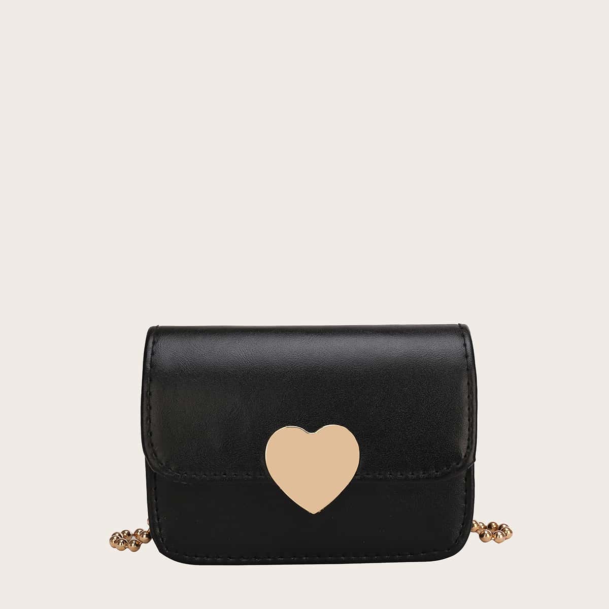 

Mini Metal Lock Crossbody Bag, Black