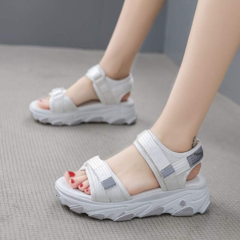 

Velcro Strap Sport Sandals, White