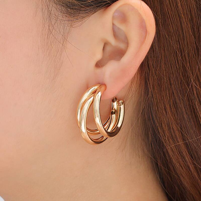

Layered Hoop Earrings, Gold