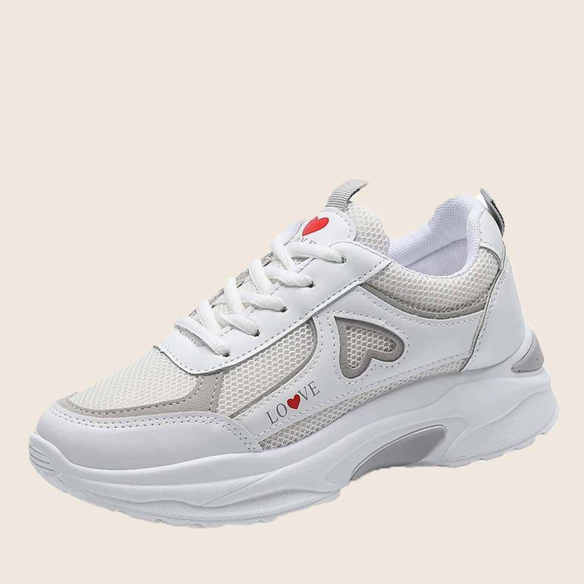 

Mesh Panel Sneakers, White