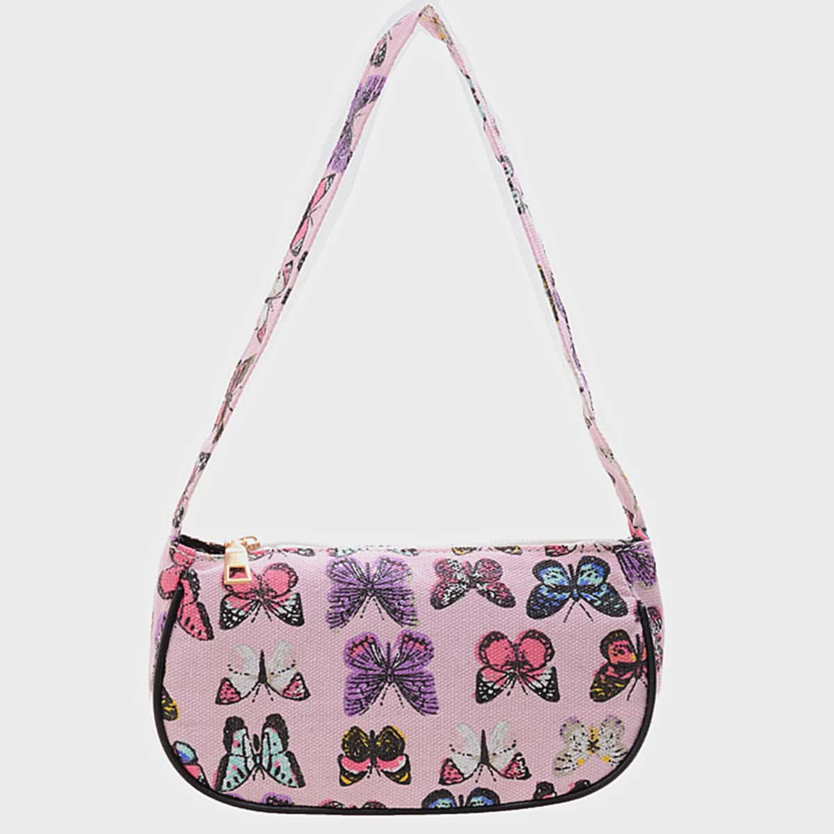 

Butterfly Graphic Shoulder Bag, Multicolor