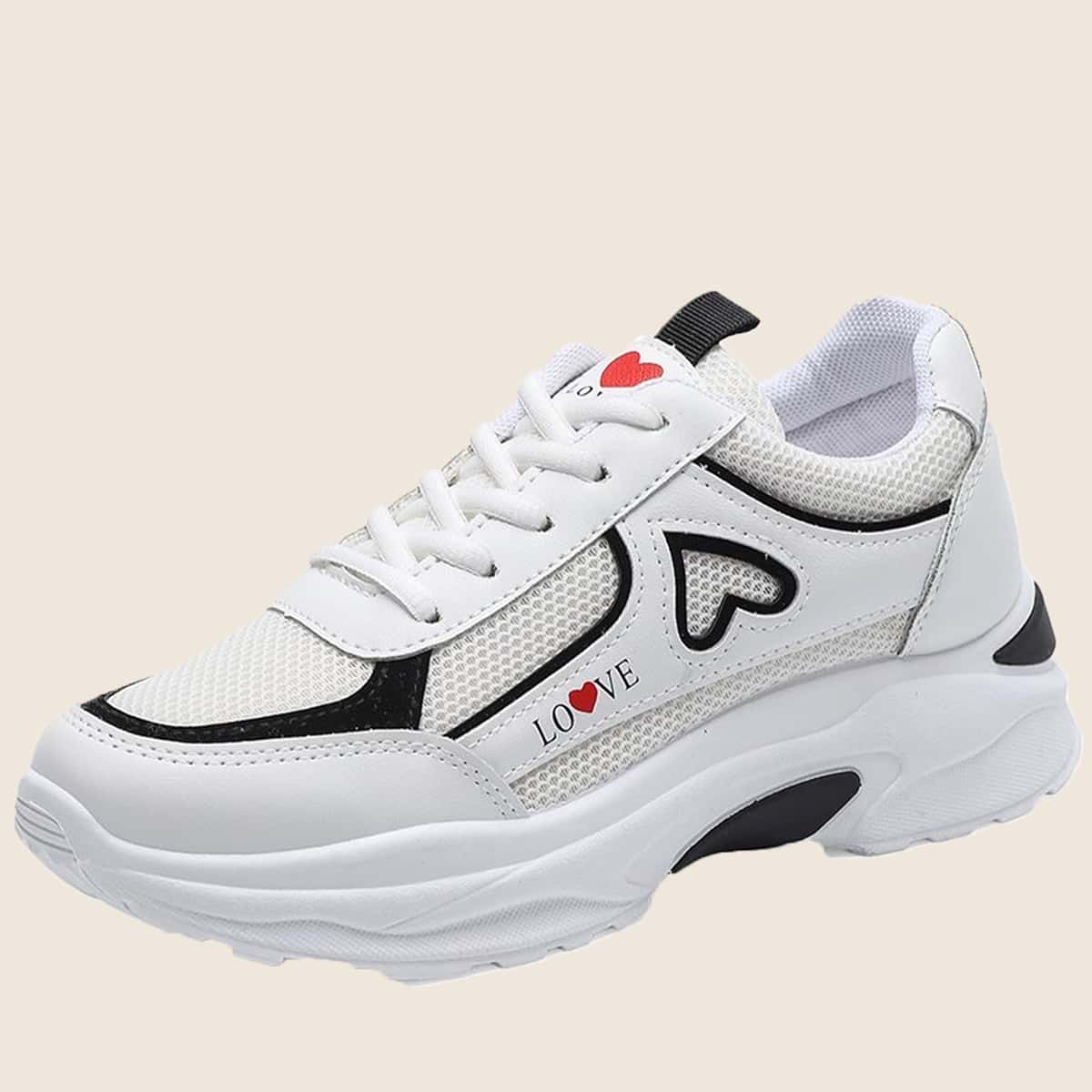 

Mesh Panel Sneakers, White