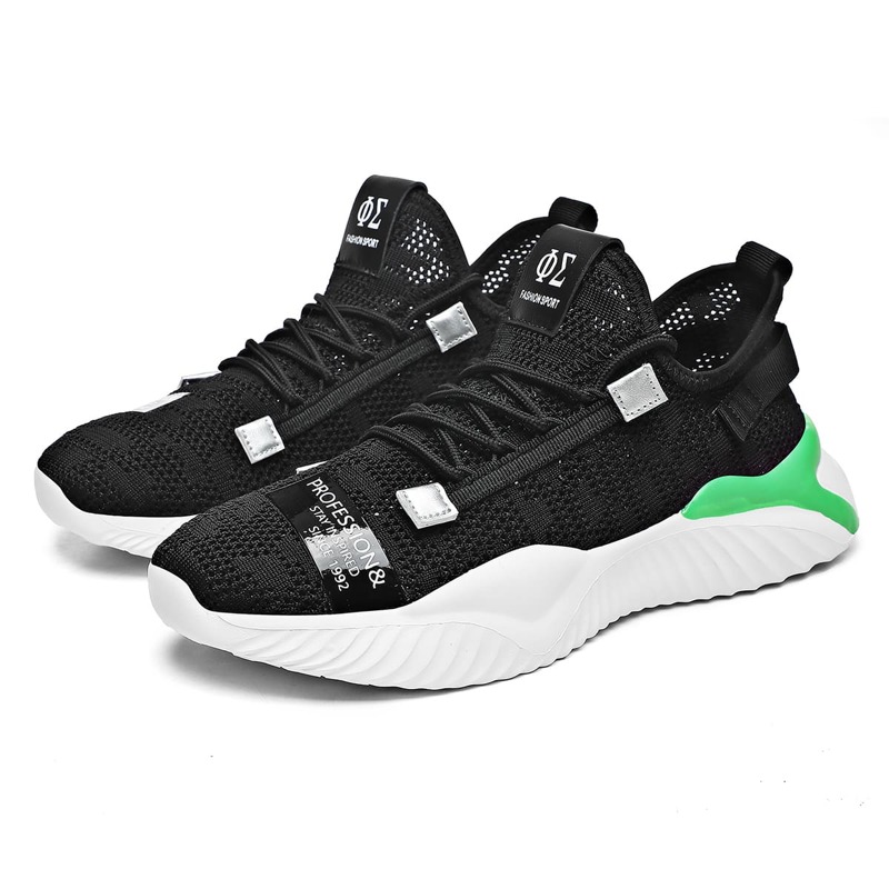 

Guys Letter Graphic Knit Sneakers, Black