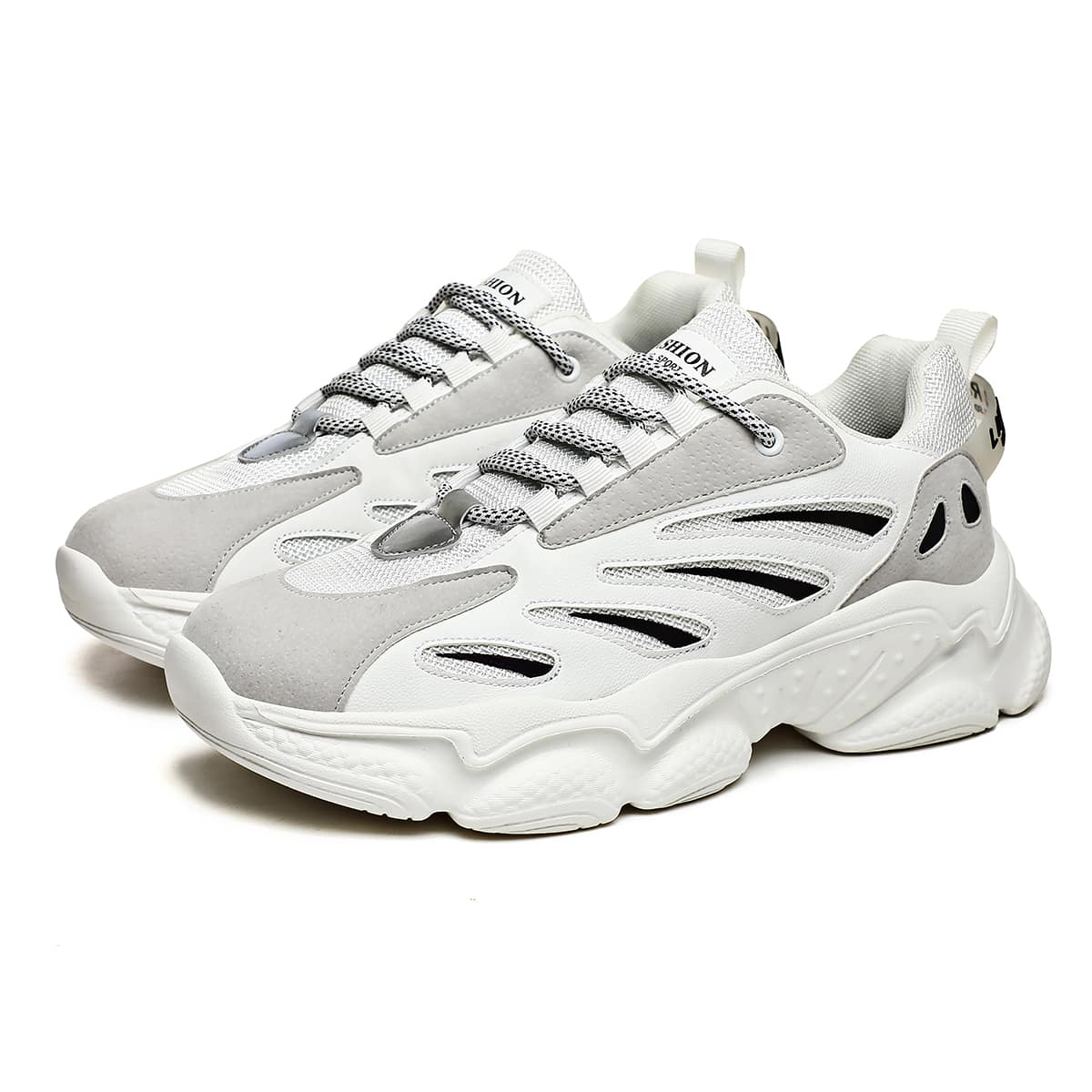 

Guys Mesh Panel Chunky Sneakers, White