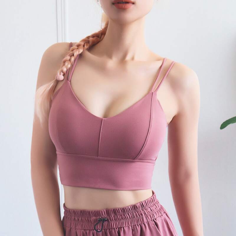 

Medium Support Solid Sports Bra, Dusty pink