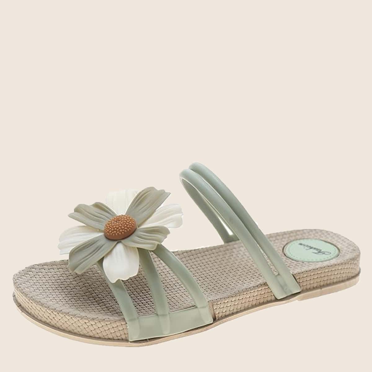 

Floral Decor Slides, Green