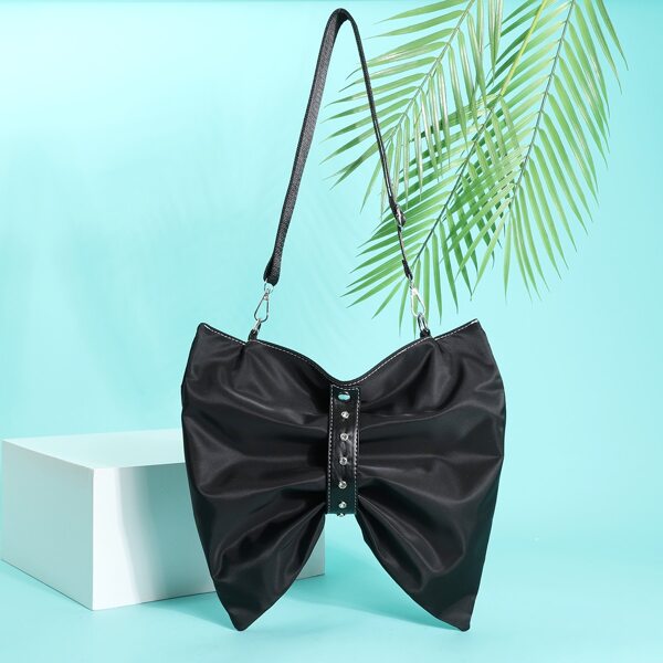 

Bow Design Shoulder Bag, Black
