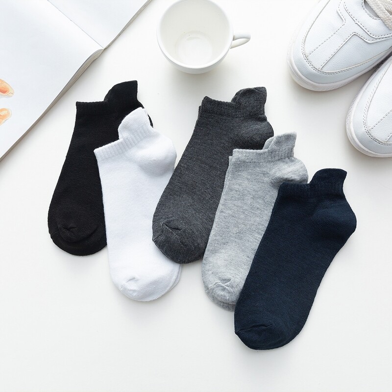 

5pairs Solid Ankle Socks, Multicolor
