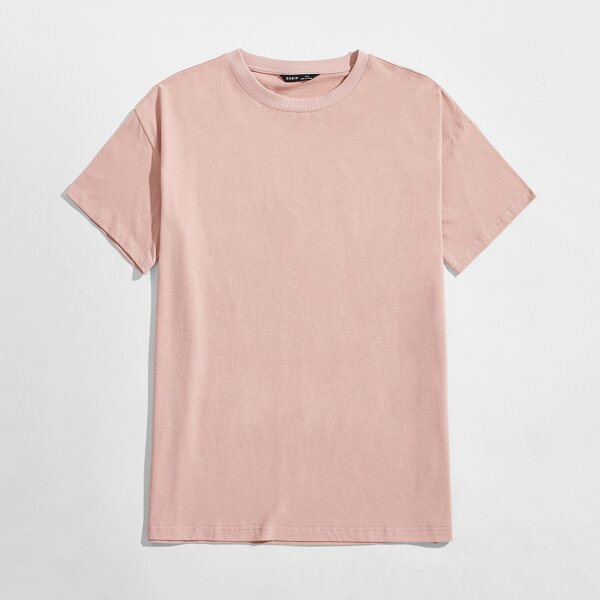 

Men 1 PC Solid Tee, Baby pink
